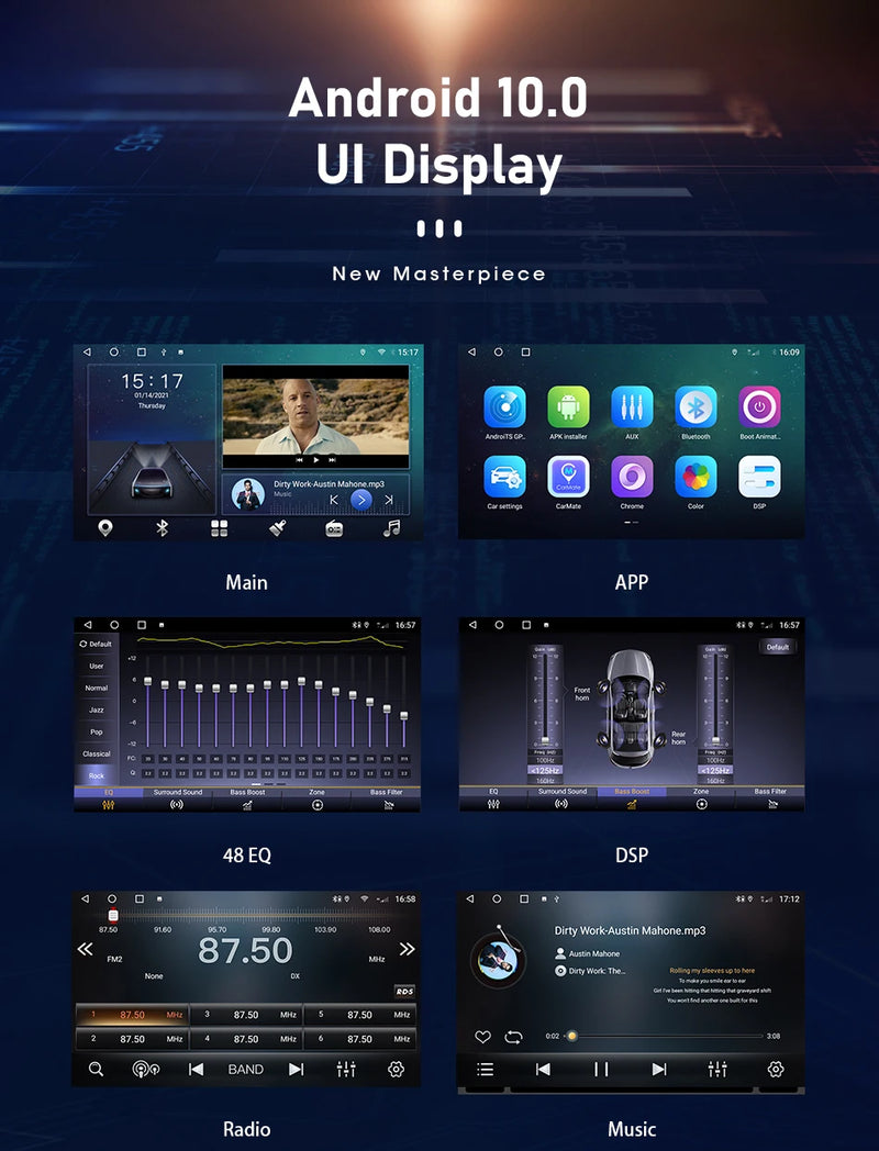 Central Multimídia Universal (2 DIN) - 7´ E 9´ Polegadas (Carplay e Android Auto sem fio)