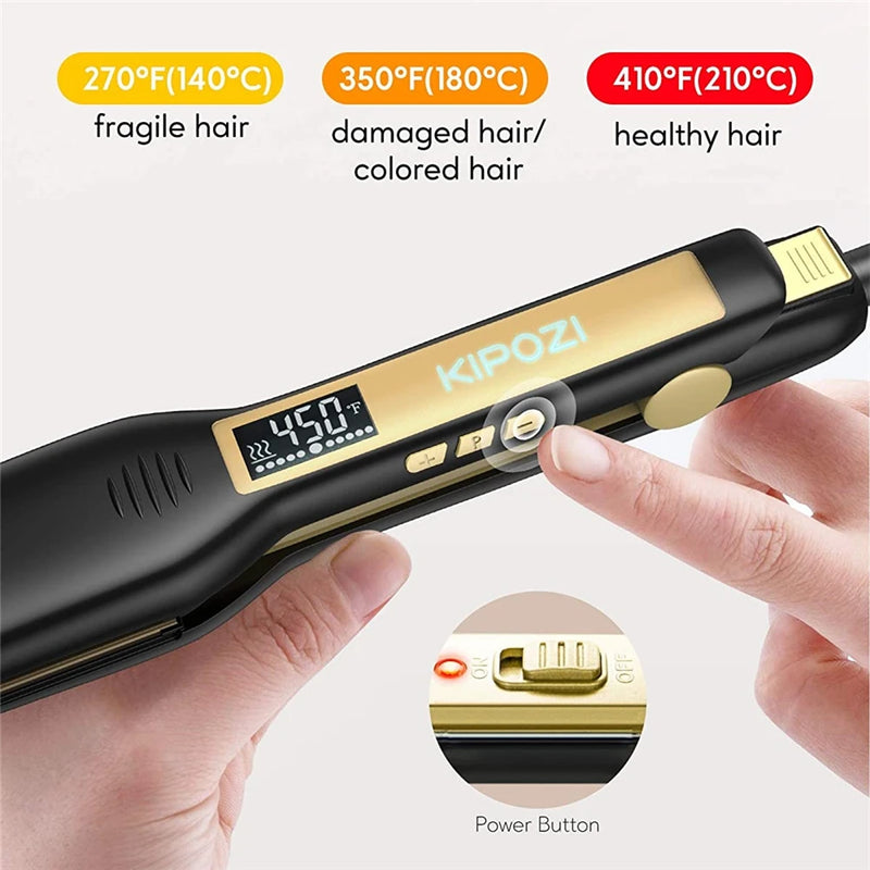 AB-Chapinha Alisadora de Cabelo Profissional de Titânio com Display LCD Digital