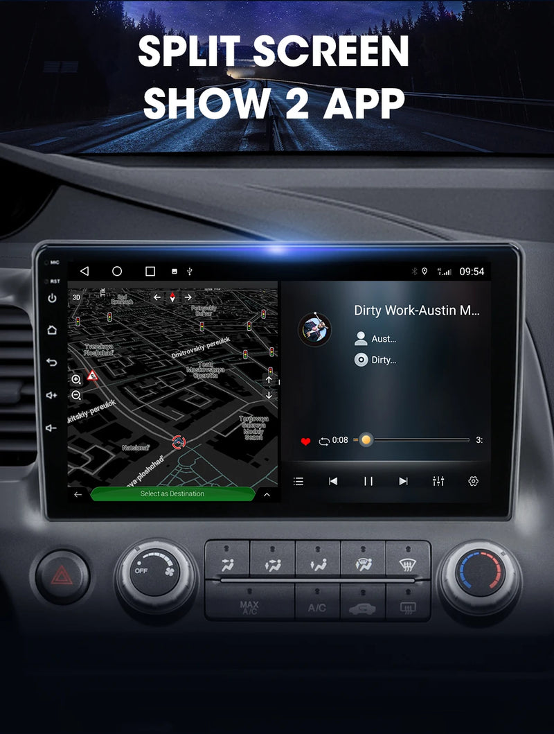 Central Multimídia Universal (2 DIN) - 7´ E 9´ Polegadas (Carplay e Android Auto sem fio)