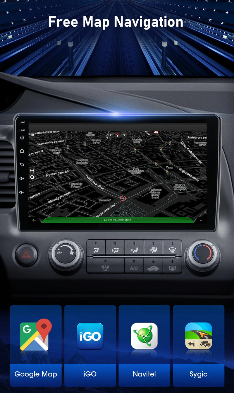 Central Multimídia Universal (2 DIN) - 7´ E 9´ Polegadas (Carplay e Android Auto sem fio)