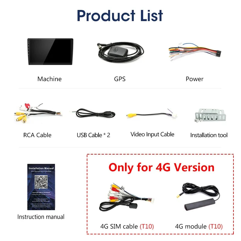 Central Multimídia Universal (2 DIN) - 7´ E 9´ Polegadas (Carplay e Android Auto sem fio)