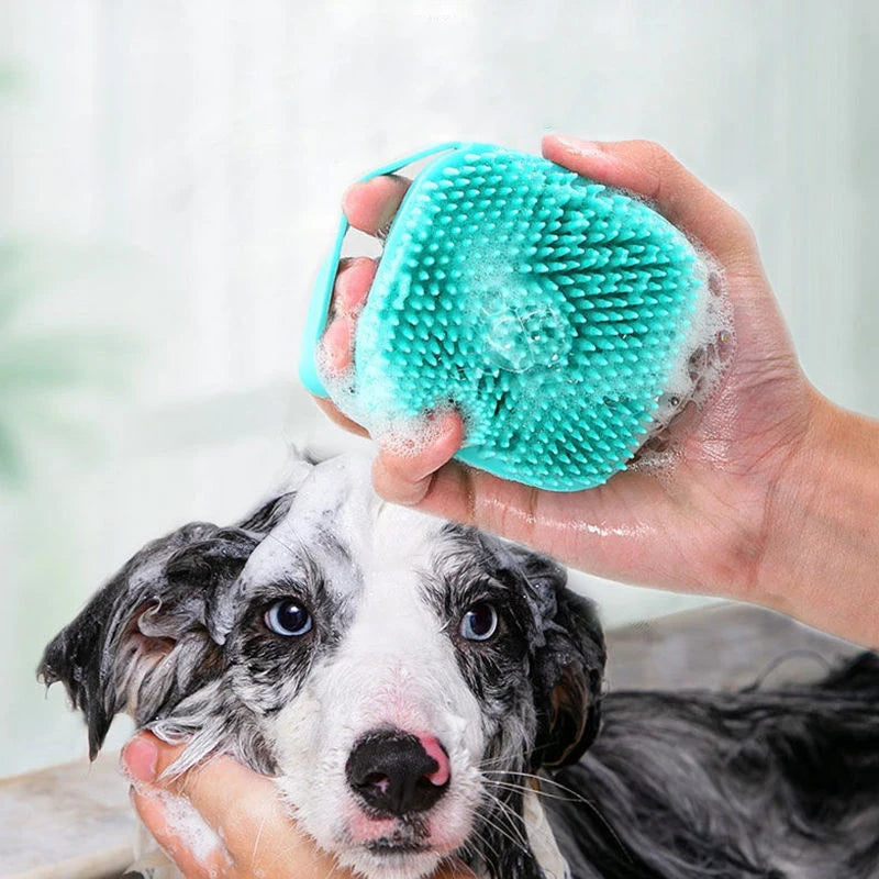 Escova de Banho para Animais de Estimação, Massageador de Silicone