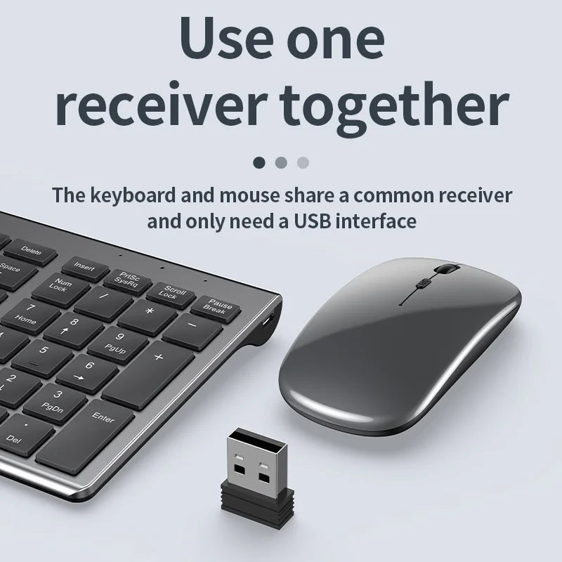 Conjunto de Teclado e Mouse Bluetooth Recarregável