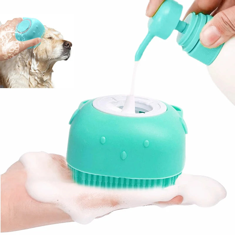 Escova de Banho para Animais de Estimação, Massageador de Silicone